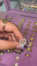 Diamond heart virgencita ring